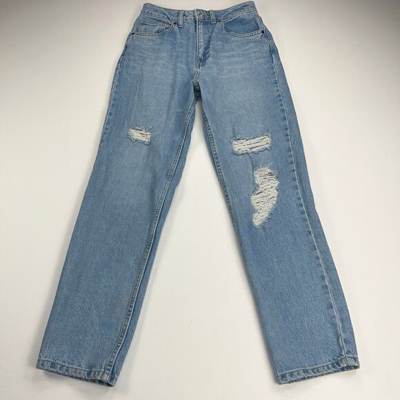 BDG Urban Outfitters High Rise Mom Jeans Medium Wash Distressed Size 27/32 - Picture 13 of 13